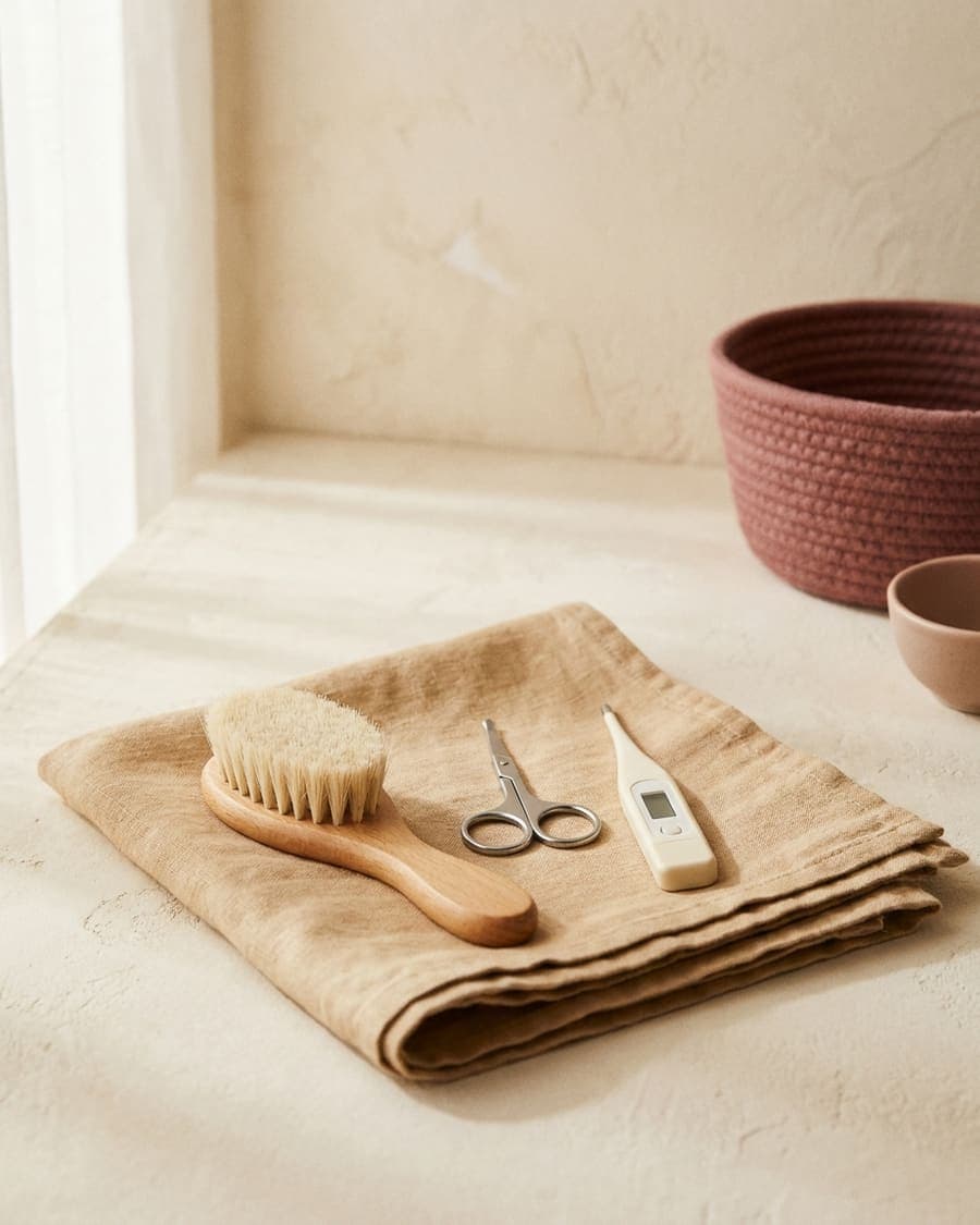 Set de cuidado: cepillo, tijeras y aspirador nasal