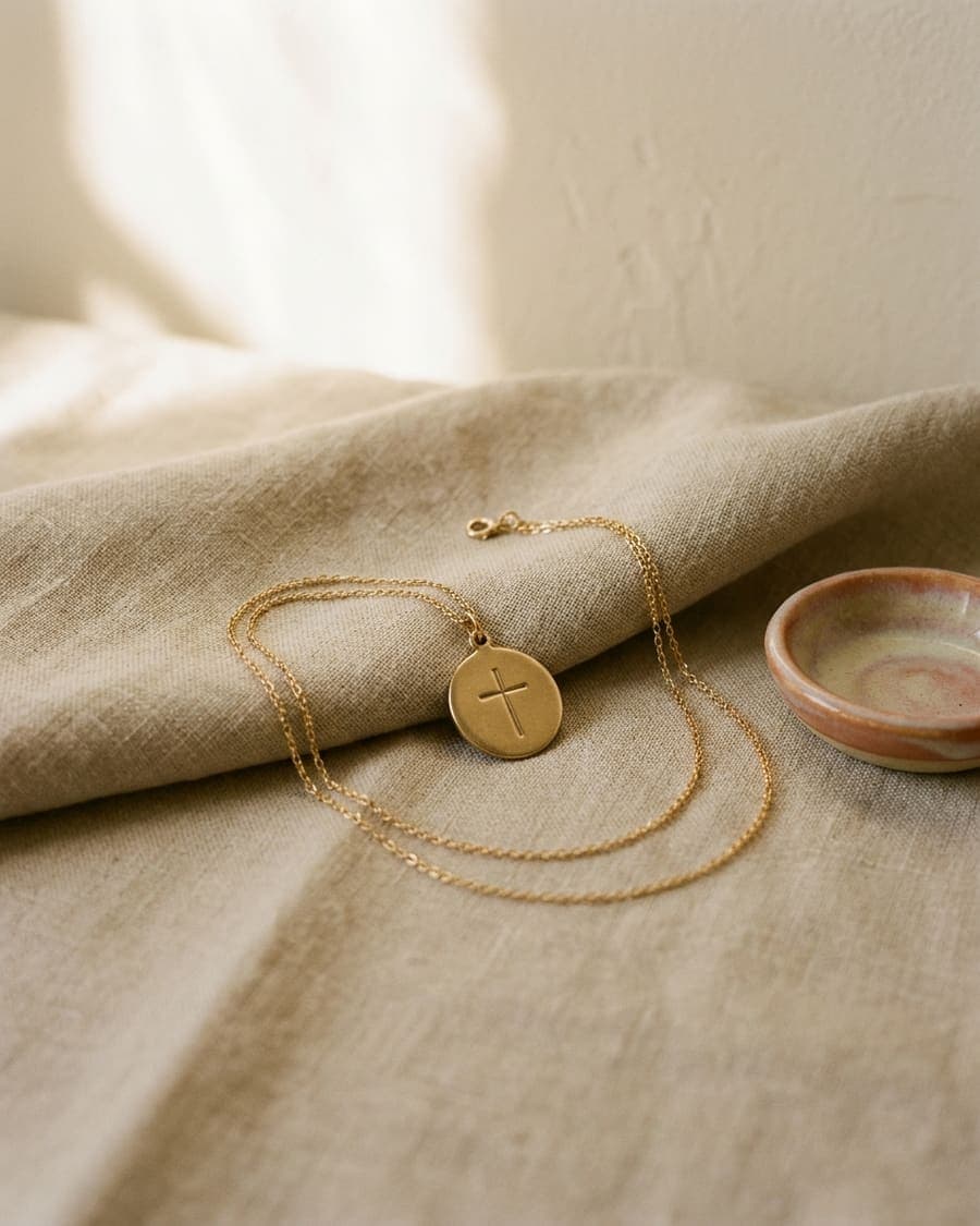 Cadenita de oro con medalla de bautizo